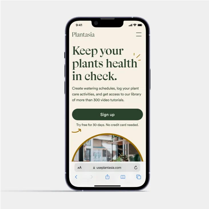 Plantasia phone mockup shot