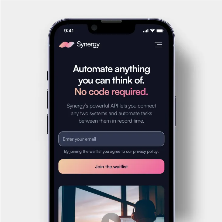 Synergy phone mockup shot